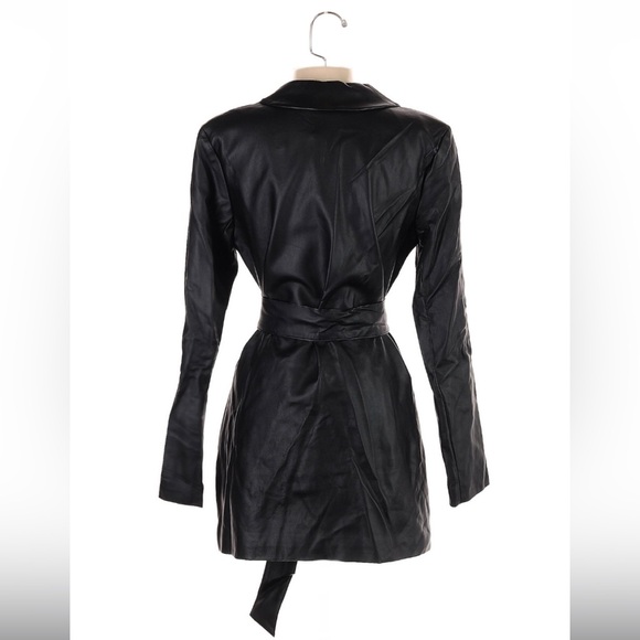 Lovers + Friends Faux Leather Trench Coat NWT Size Small - Picture 3 of 7